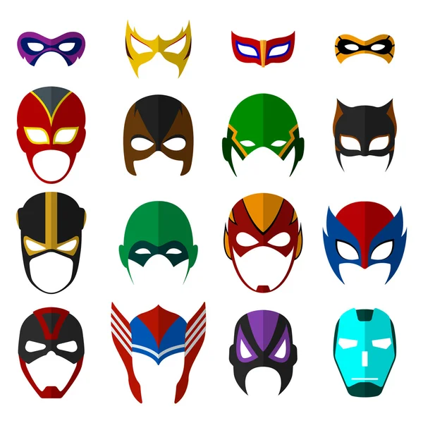 Conjunto de máscaras Super héroe — Vector de stock