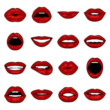 Vektör Pop Art dudaklar.