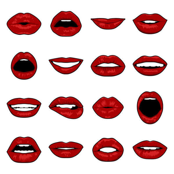 Vector Pop Art lips.