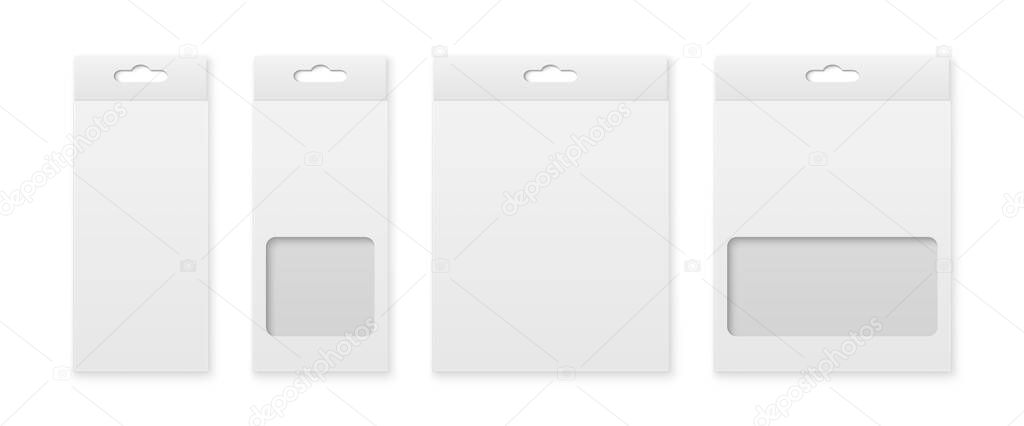 Vector 3d Realistic Blank Paper White Product Package Box For Pencils, Pens, Crayons, Felt-tip Pens Isolated On White Background. Design Template for Mockup, Product Packing, Logo. Top View.