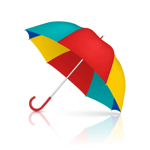 Vector 3d Realistic Render Multicolot Blank Umbrella Icon Closeup Isolated on White Background. Design Template of Opened Parasol for Mock-up, Branding, Advertise etc. Front View — Stock Vector