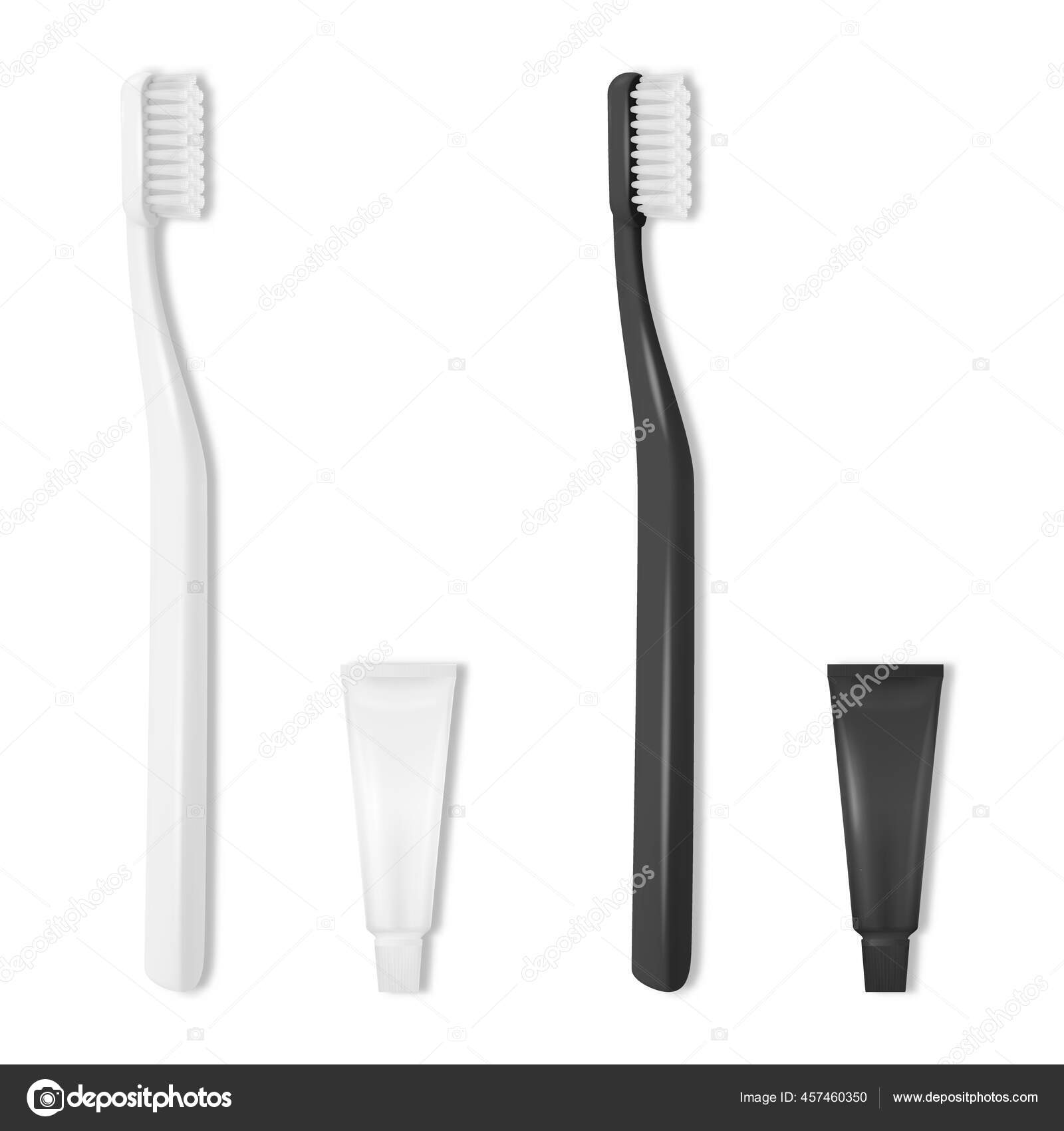 Download Vector 3d Realistic White And Black Hotel Plastic Blank Toothbrush And Tooth Paste Tube Set Isolated On White Design Template Mockup Dentistry Healthcare Hygiene Concept Tooth Brush Top View Vector Image