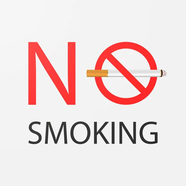 Vector No Smoking Área Sign, Symbol, Label, Web Banner. Cigarrillo realista 3d. No fumes aquí. 31 de mayo Día Mundial Sin Tabaco. Día de no fumar. Dejar de fumar Campaña, Concepto — Vector de stock