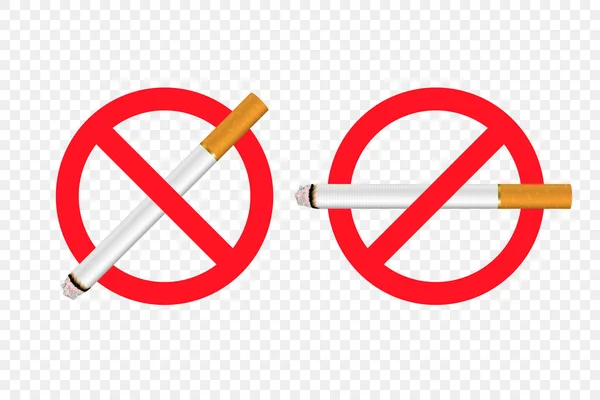 Vector No Smoking Area Sign, Symbool, Etikettenset geïsoleerd. Realistische 3d sigaret. Rook hier niet. 31 mei Wereld Geen Tabak Dag. Geen rookdag. Stop met roken Campagne, Concept — Stockvector