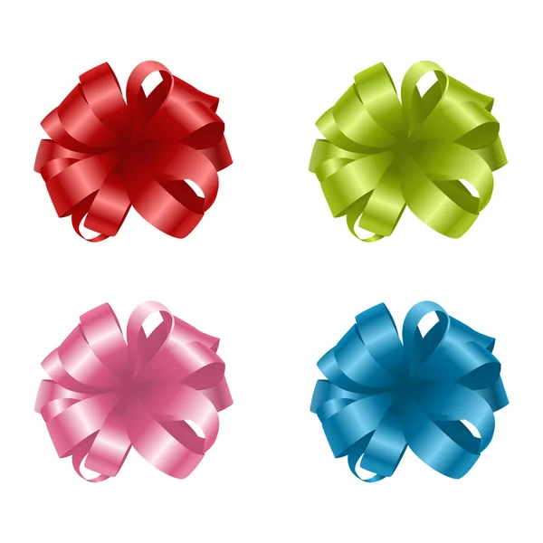 Set of colorful gift bows. Vector illustration — Stock Vector