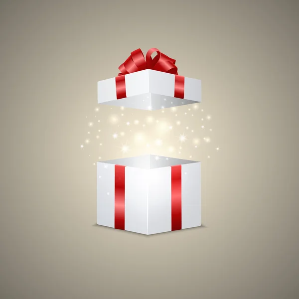 Gift box with a magic effect — Stock Vector