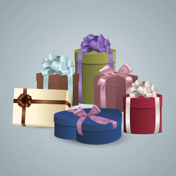 Pile de boîte de cadeaux colorés — Image vectorielle
