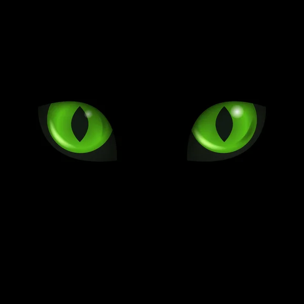 Les yeux de chat vecteur. Chat noir . — Image vectorielle