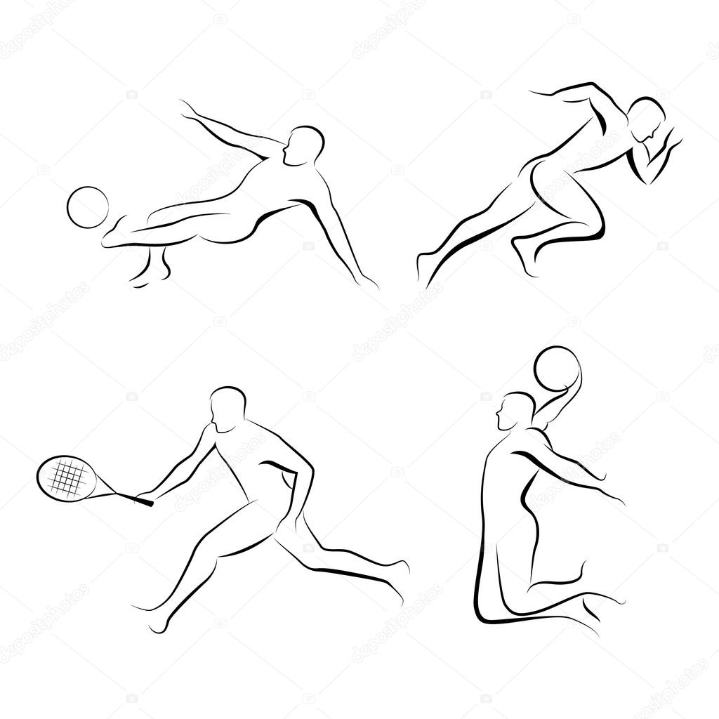 Sports men's outlines.