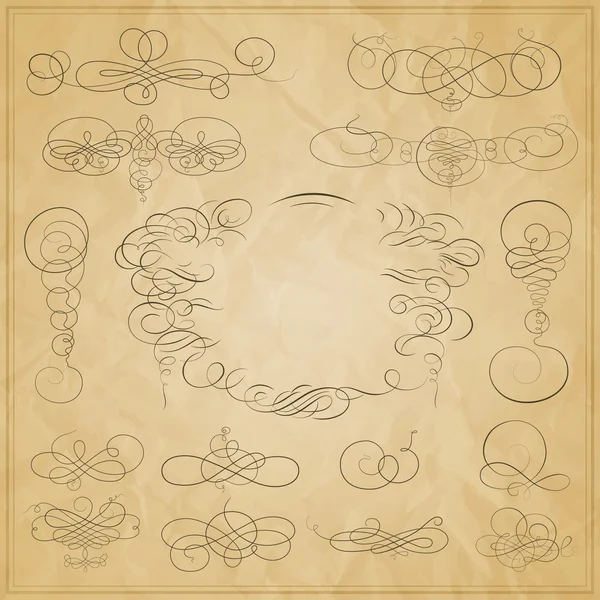 Векторный набор каллиграфических элементов для дизайна. — стоковый вектор