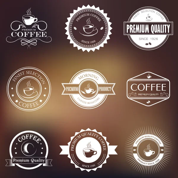 Vintage retro kahve logo rozetleri ve etiketleri