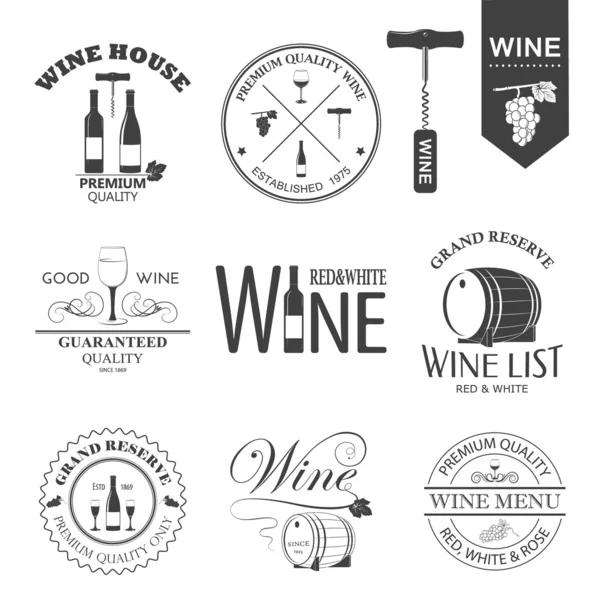 Etiquetas de vinos vectoriales — Vector de stock