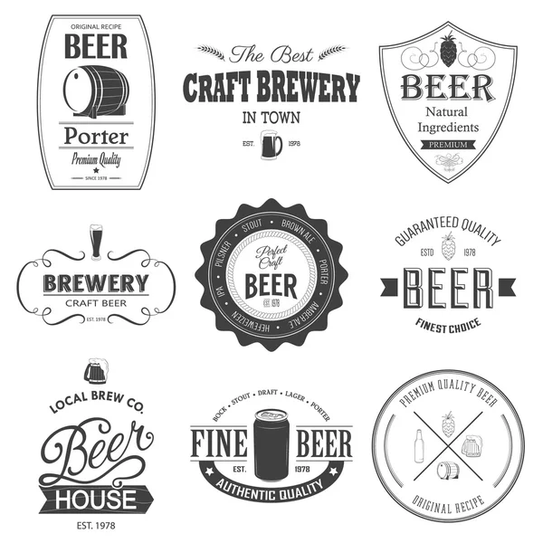 Etiqueta de estilo retro set de cerveza . — Vector de stock