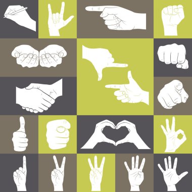 Gösterilen farklı hareketleri elinde Icons set