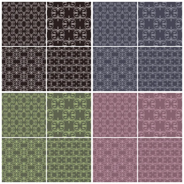 4 つのカラースキームの異なるベクトルのシームレス パターンのセット. — ストックベクタ
