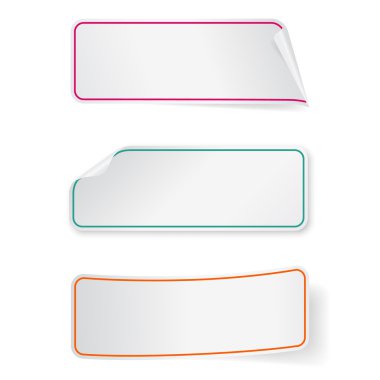 Uzun etiket etiket kümesi. Tasarım şablonları için Infographics.