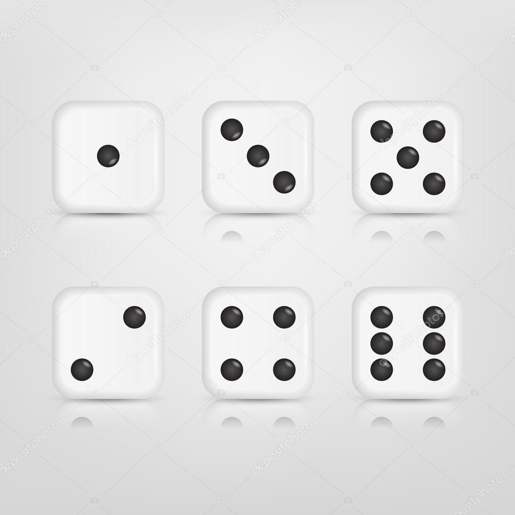 Set of white dices 