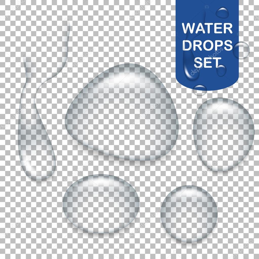 Transparent water drops