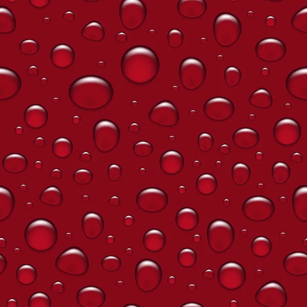 Fondo sin costura abstracto vectorial - gotas de agua sobre vidrio rojo . — Vector de stock