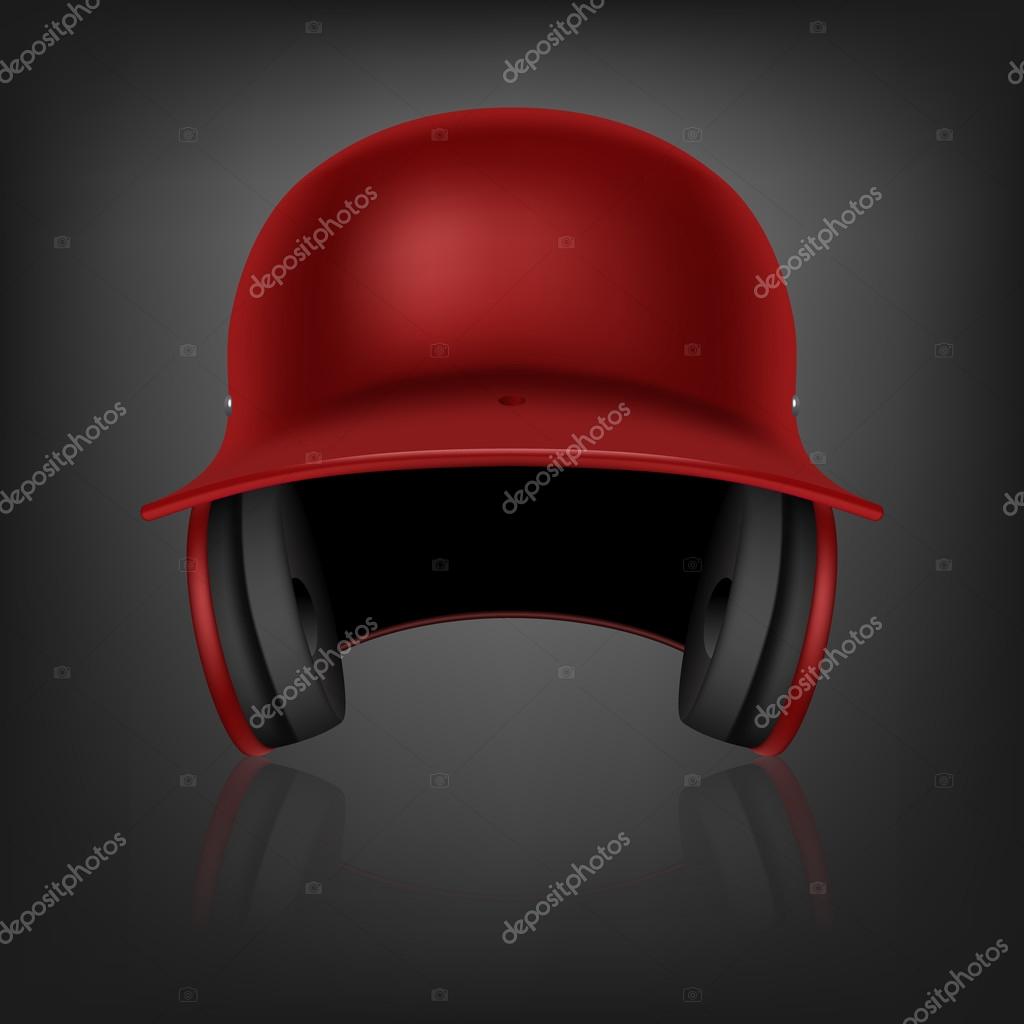 red batting helmet