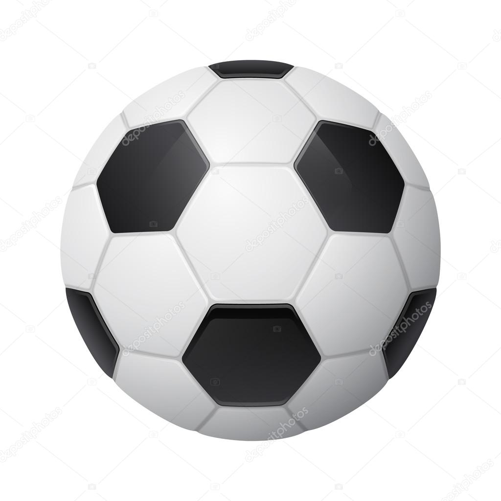 Shiny three-dimensional soccer ball 