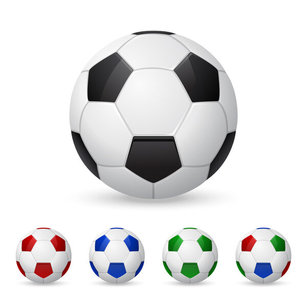 Set of vector soccer balls