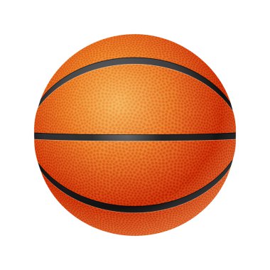 Beyaz arka plan üzerinde izole basketbol, önden görünüm.