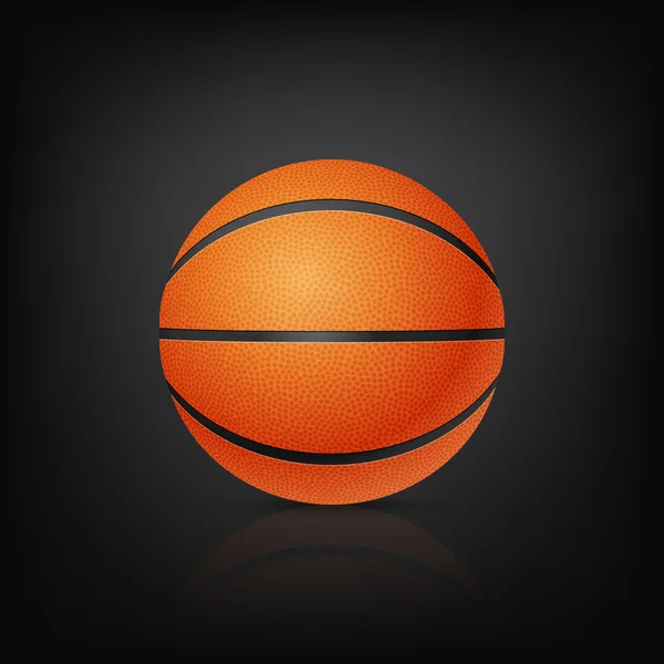 Vektor-Basketball in der Vorderansicht auf schwarzem Hintergrund — Stockvektor