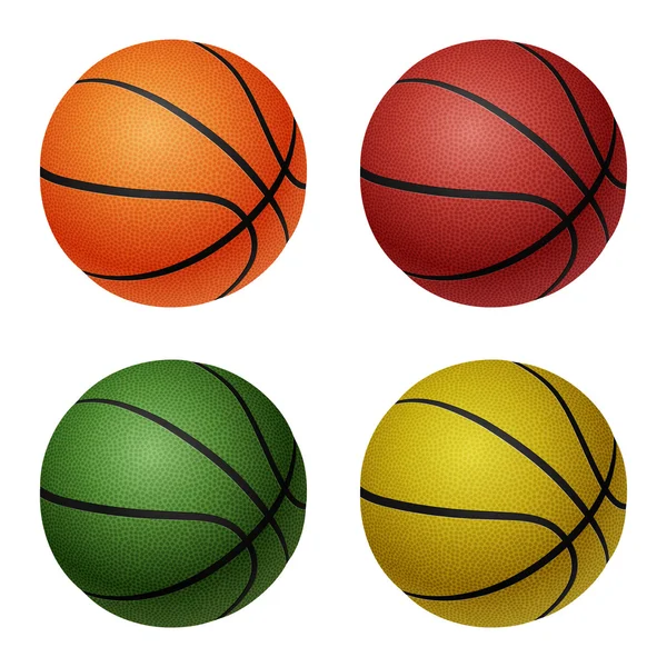 Juego de pelotas de baloncesto — Vector de stock