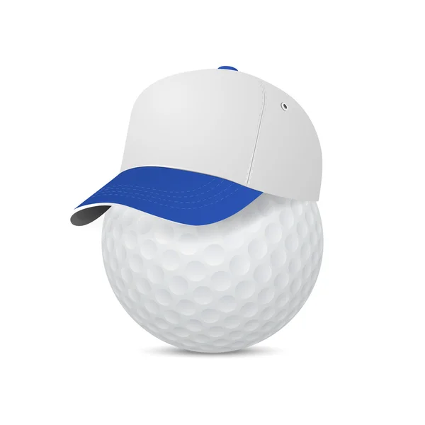 Gorra en una pelota de golf. Ilustración del vector EPS10 . — Archivo Imágenes Vectoriales