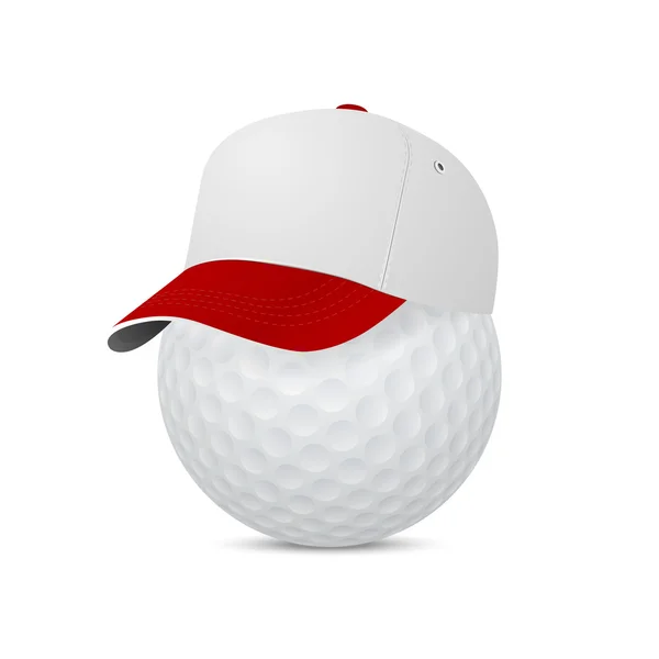 Gorra en una pelota de golf — Vector de stock