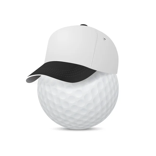 Gorra vectorial en una pelota de golf — Archivo Imágenes Vectoriales