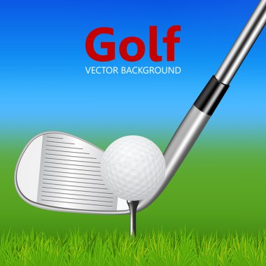Golf arka plan - golf club ve tee topa