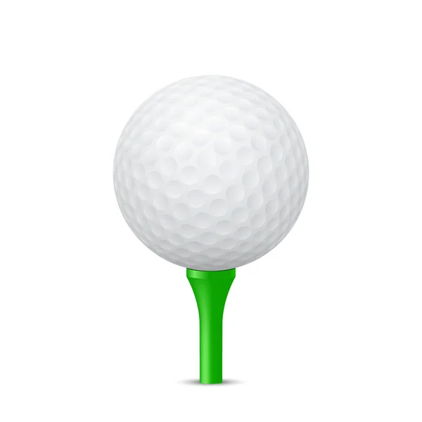 Golf ball on a green tee. Vector illustration. — Stock Vector