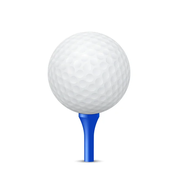 Golf ball on a blue tee. Vector illustration. — Stock Vector