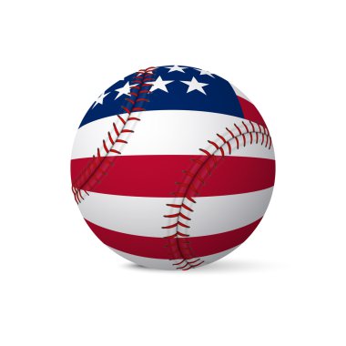 Baseball flag of USA isolated on white background clipart
