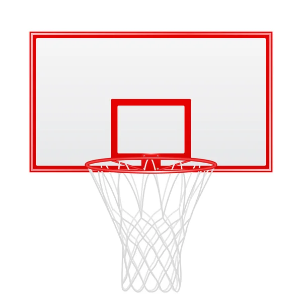 Red basketball backboard isolated on white background — Stock Vector