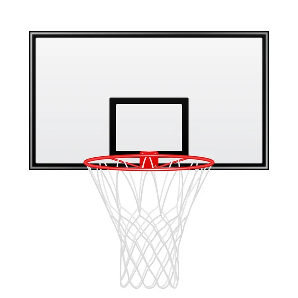 Panneau arrière de basket noir et rouge isolé sur fond blanc — Image vectorielle