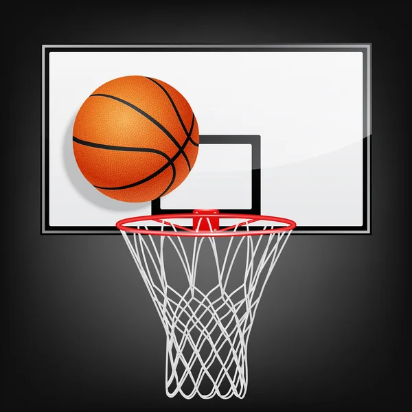 Basketball backboard and ball — Stock Vector