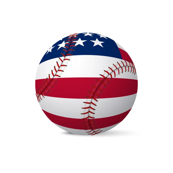 Baseball flag of USA isolated on white background — Stock Vector