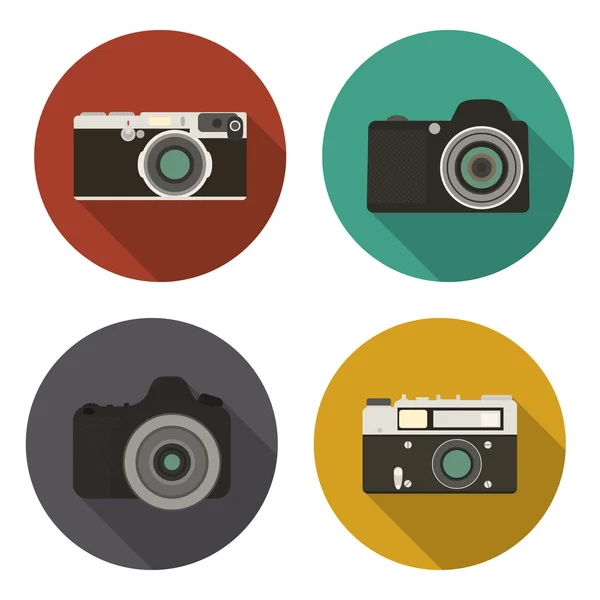 Camera icons set in flat style. — Stock Vector