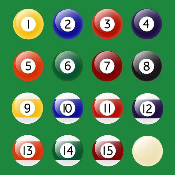 Pool Balls set. — Stock Vector