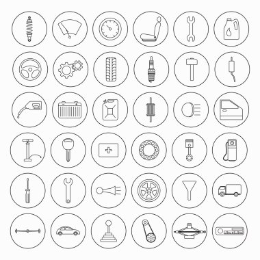 araba parçaları simgeler