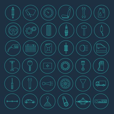 araba parçaları simgeler 