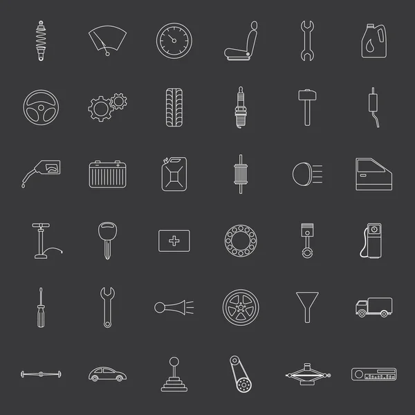 Vector car parts. Icons set. — Stock Vector