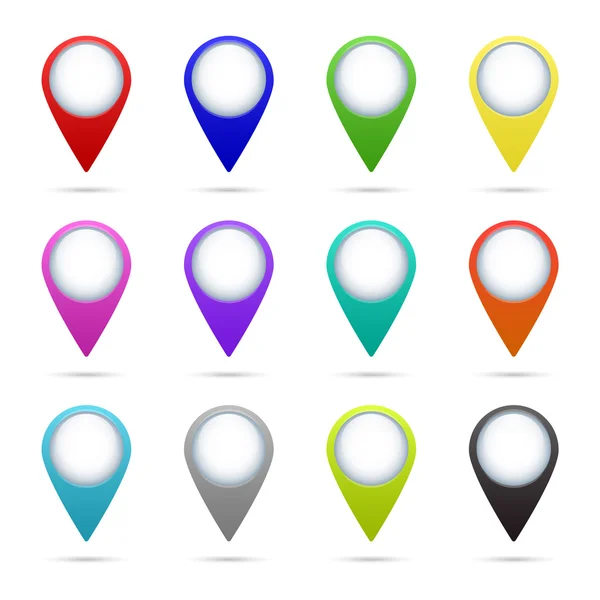 Mapa iconos puntero conjunto — Vector de stock