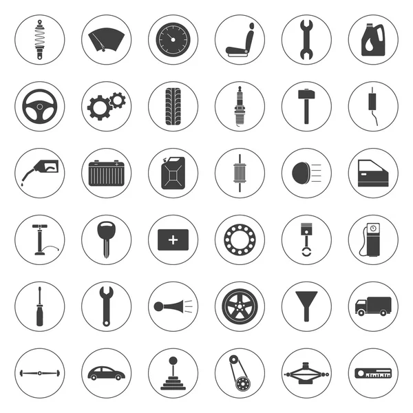 Car service icons set, car parts set — Stock Vector