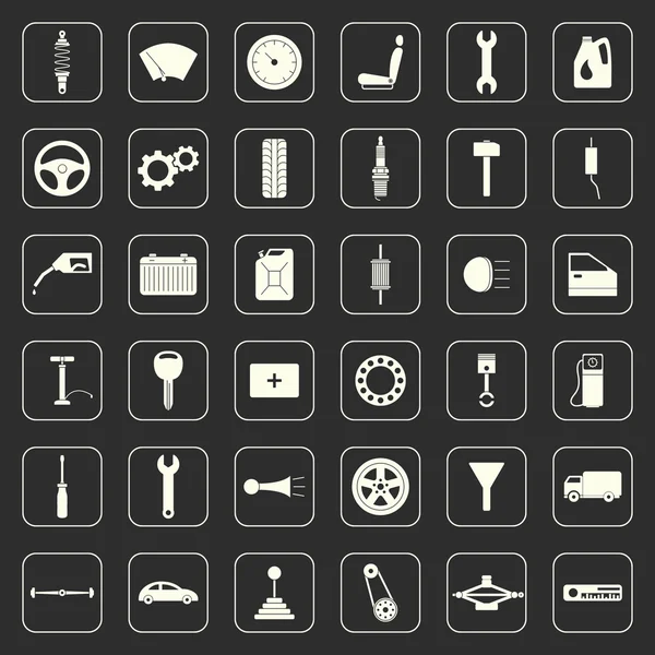 Conjunto de iconos de servicio de coche simple — Vector de stock