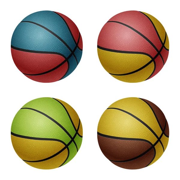 Ensemble de boules de basket vectorielles — Image vectorielle