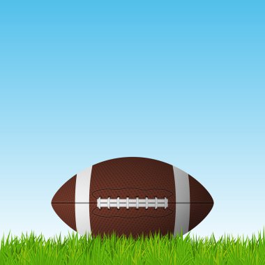 Football ball on a grass field.  clipart